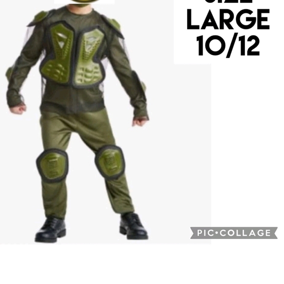 Army Soldier Superhero Costume With Helmet - Size 10-12 NWT - Picture 3 of 5